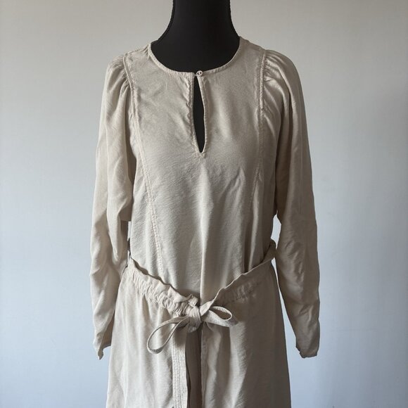 Madewell Tie-Front Paperbag Midi Dress Faux Wrap Peasant Boho Sz Medium - Picture 8 of 16